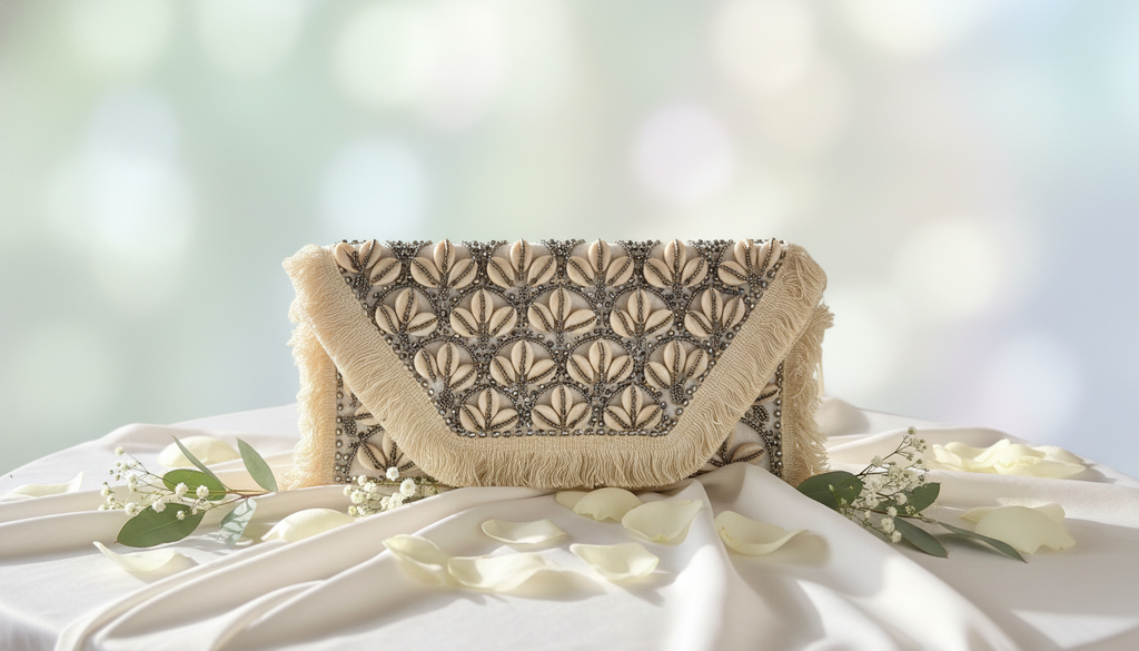White Seashell Stone Handmade Beaded Purs