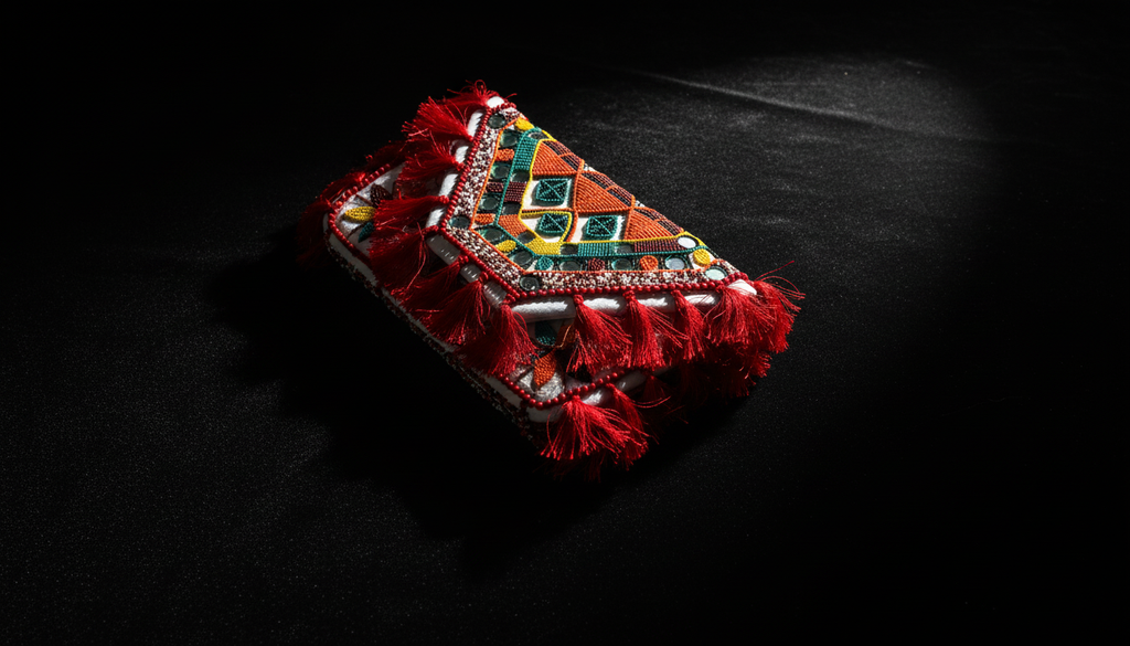 Red Boho Mini Beaded Purse