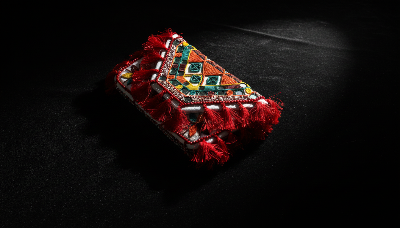 Red Boho Mini Beaded Purse