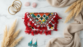 Red Boho Mini Beaded Purse