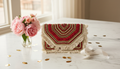 Red & Gold Stone Beaded Bag
